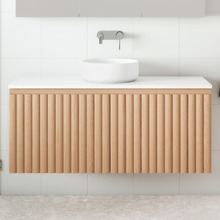 Rhea 1200mm Fluted Wall Hung Single Vanity